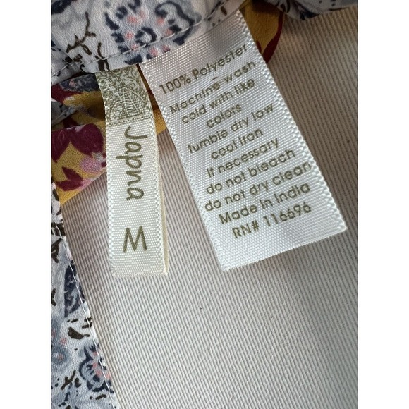 Japna Women’s Kimono Topper Cardigan Yellow Floral Hawaiian Beach Cruise Coverup - Picture 5 of 5